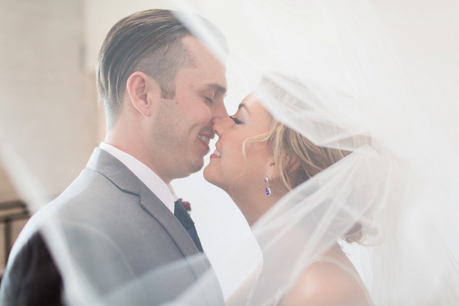 We love these sweet snaps of the Bride and Groom at their modern styled loft wedding!