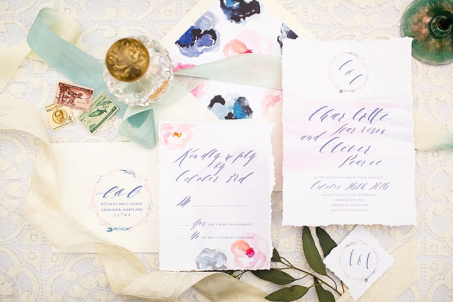 In love with this dreamy watercolor invitation set!