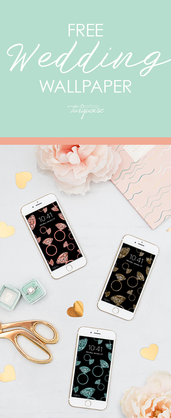 Click to get these darling free iPhone wallpapers for the DIY bride!