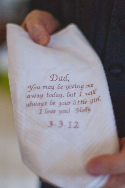 So sweet.  Such a nice gift idea for the bride to give to her dad. 