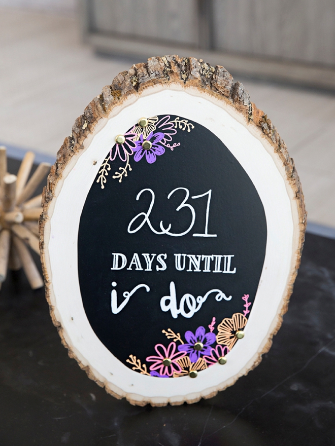 DIY days until I do wedding chalkboard countdown sign!