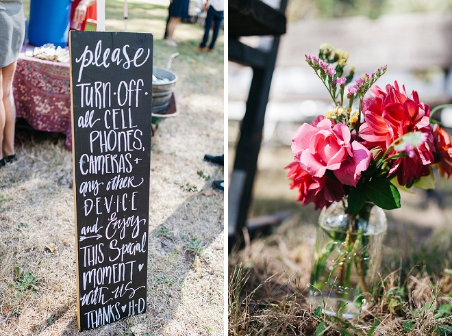 We love the wedding signage that the Bride hand lettered herself!