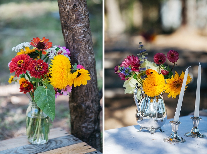 Loving all of the darling details at this couple's darling forest wedding!