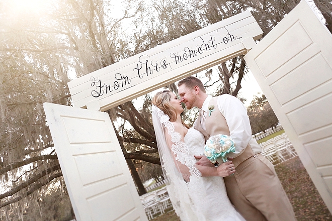 Crushing on this darling couple at their stunning rustic barn wedding!