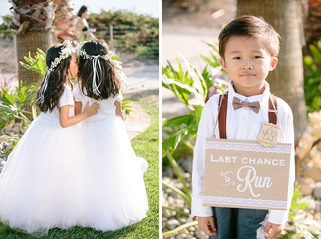 How cute are the flowers girls and ring bearer at this stunning wedding?!