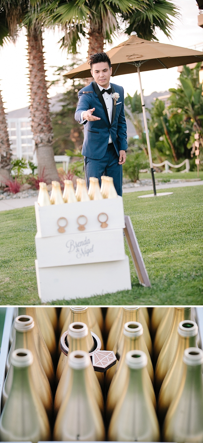 We are amazed by this gorgeous handmade ring toss reception game!