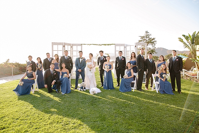 Great shot of the Bride and Groom and their gorgeous wedding party!