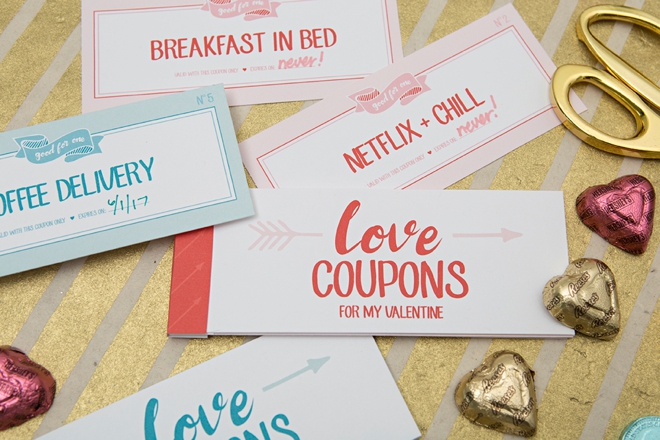 Download, print and make these adorable Love Coupons for your lover this Valentines Day!