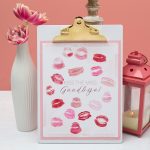Free, Printable "Kiss The Miss Goodbye", Kissable Guestbook!