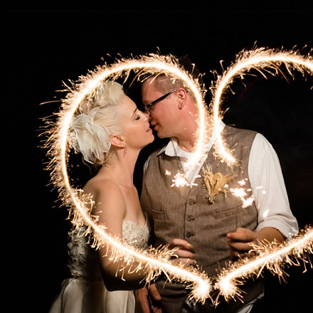 Gorgeous sparkler heart shot by DeAnda Photography!