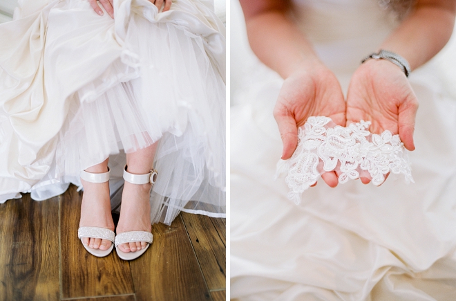 We love the detail shots of the Brides shoes and dress before the ceremony!