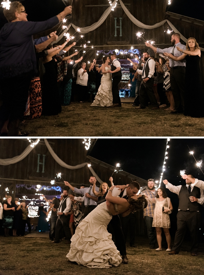 Such a fun end to a gorgeous day with this sparkler exit!