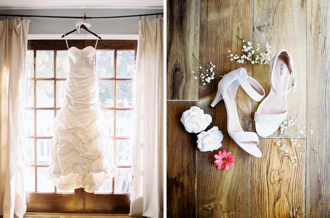 We love the detail shots of the Brides shoes and dress before the ceremony!