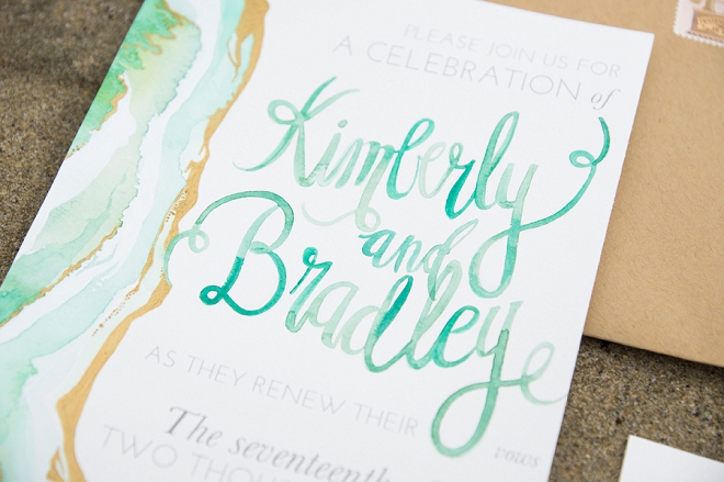 We're in love with this turquoise watercolor invitation suite!