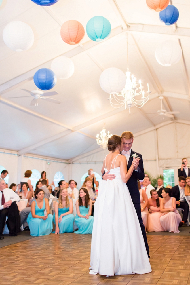 How amazing is this first dance?! We're loving the colorful lanterns!