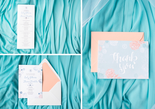 We're loving this gorgeous invitation suite designed by the Bride herself!