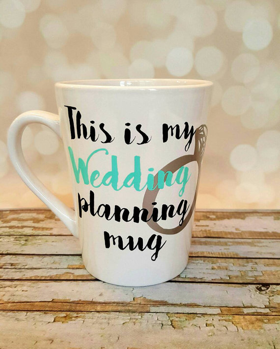 Drink more coffee while you plan with this adorable wedding planning mug!