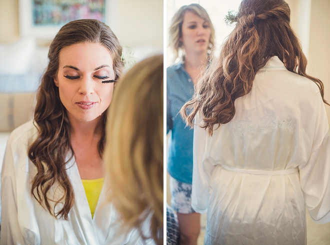The beautiful Bride getting ready for the first look!
