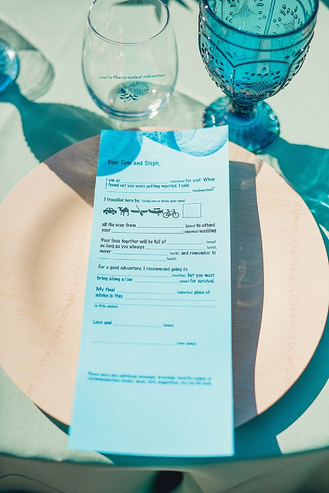 We're loving this wedding mad libs this darling couple had at their stunning reception!