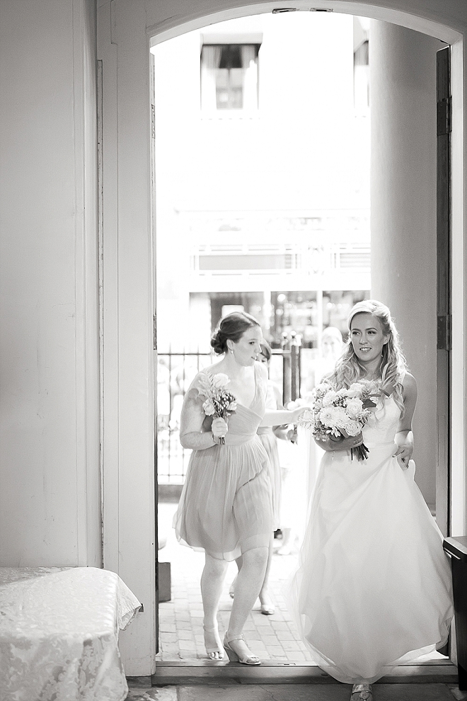We love this sweet snap of the Bride heading to say I Do!