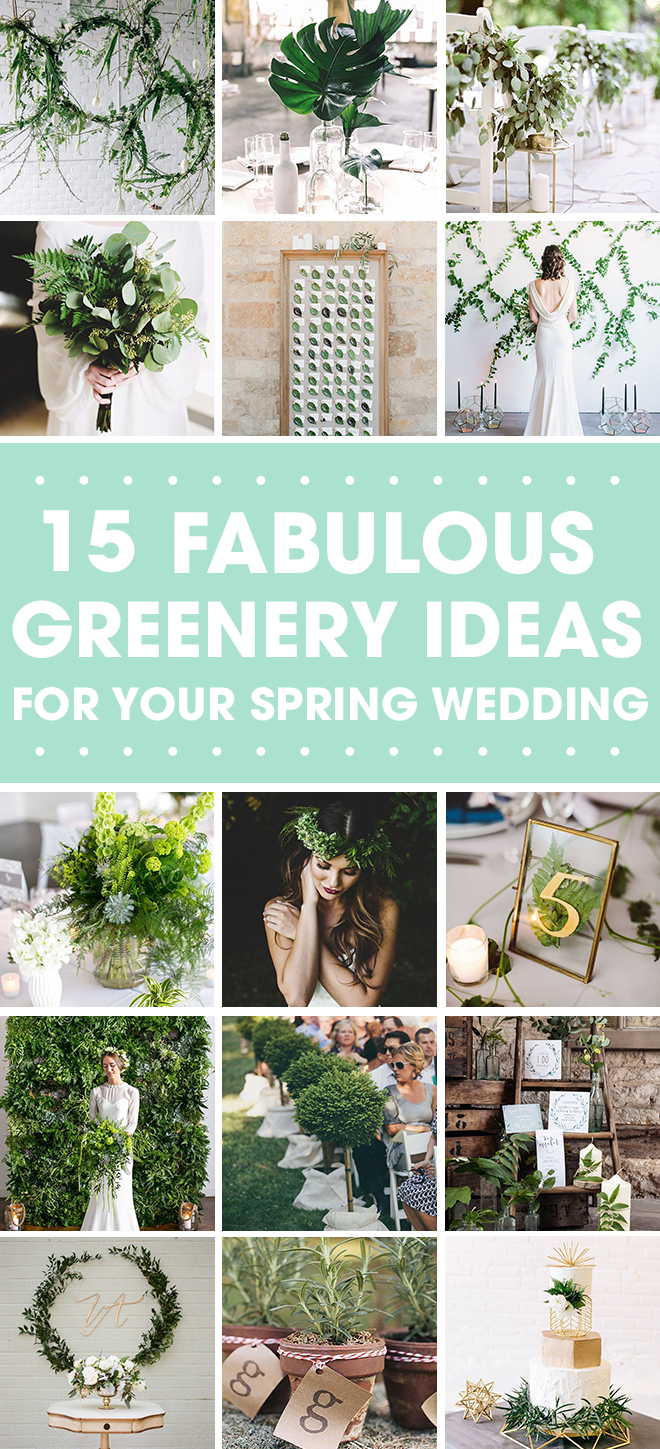 Greenery is totally having a moment!  Check out our ideas for incorporating this trend into your wedding.