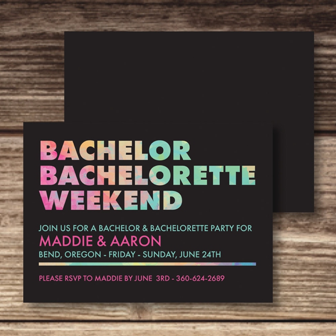 Bachelor and Bachelorette Weekend Invite by Madeline Grace