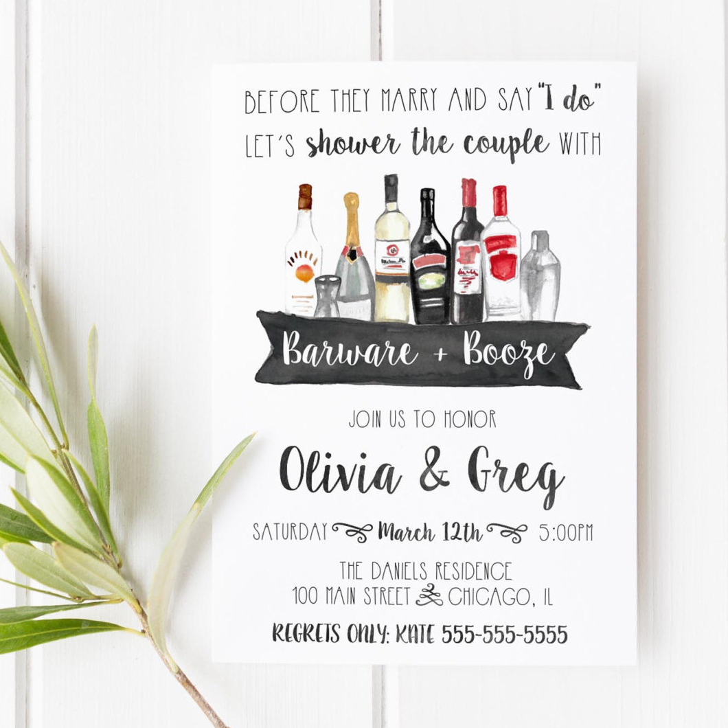 Barware + Booze Couples Shower Invitation by Lovely Paper Shop