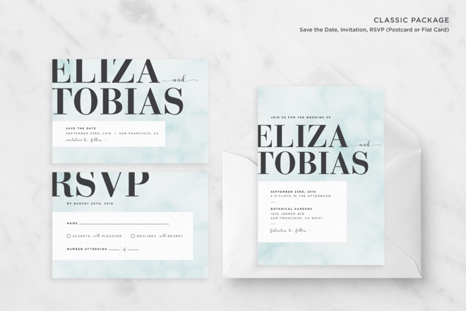 Marble Wedding Invitation Suite by Oh Na La
