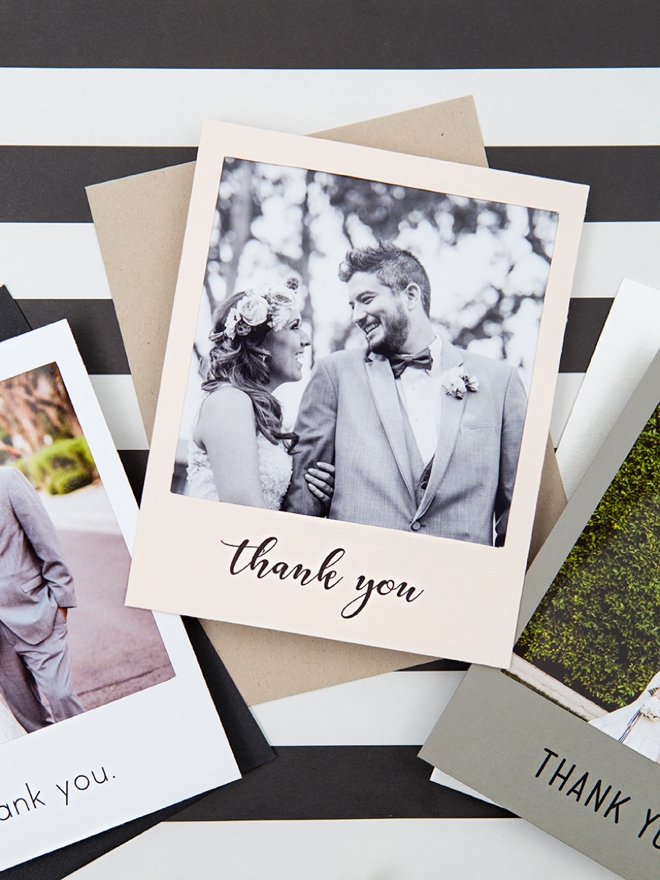 These DIY, printable polaroid style wedding thank you cards are just the cutest!