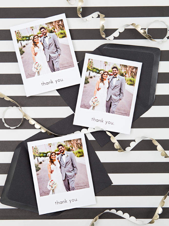 Learn how to print and create your own polaroid style thank you cards!