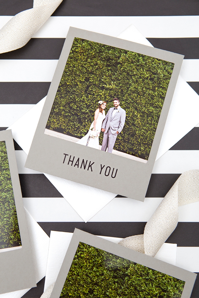 These DIY, printable polaroid style wedding thank you cards are just the cutest!