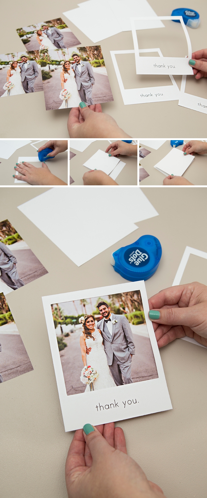 These DIY, printable polaroid style wedding thank you cards are just the cutest!