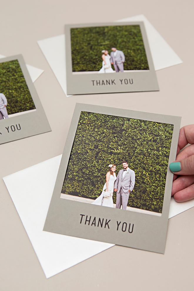 These DIY, printable polaroid style wedding thank you cards are just the cutest!