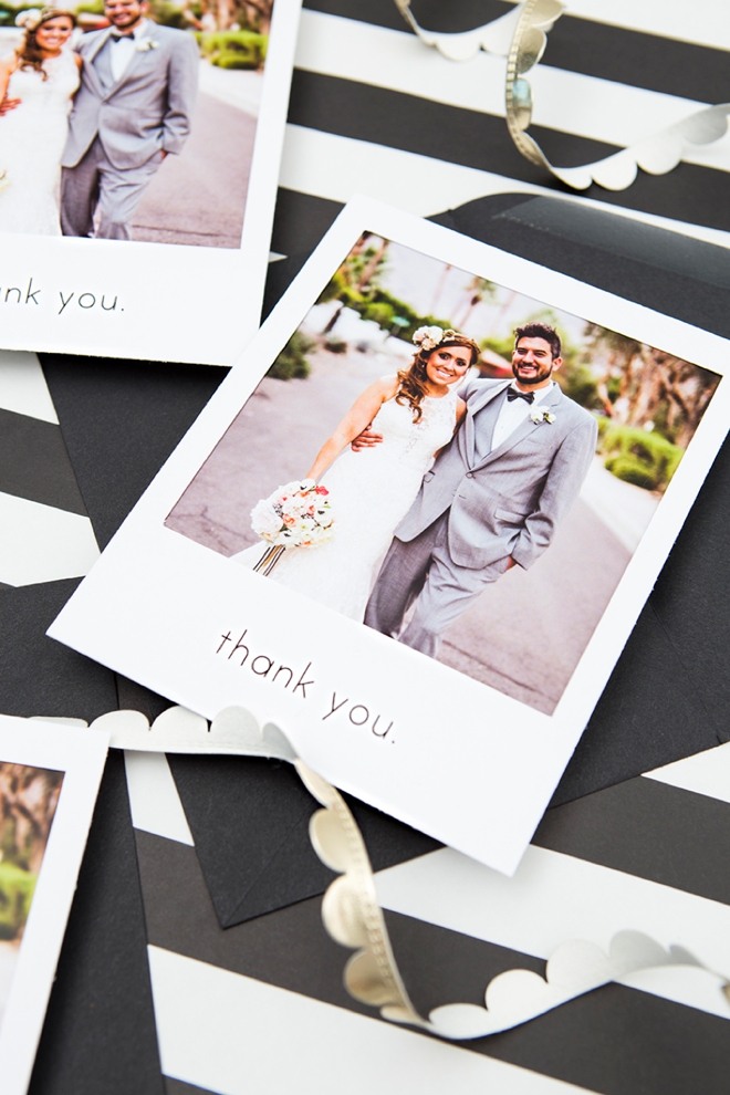 Learn how to print and create your own polaroid style thank you cards!