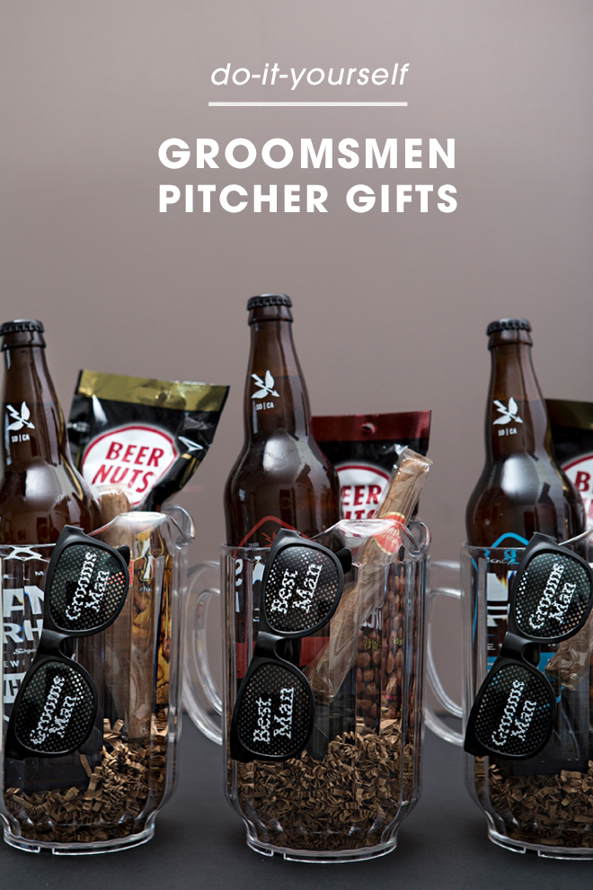 Check out these awesome Groomsmen beer pitcher gifts!