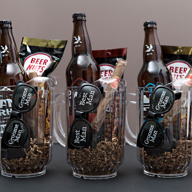 Check out these awesome Groomsmen beer pitcher gifts!