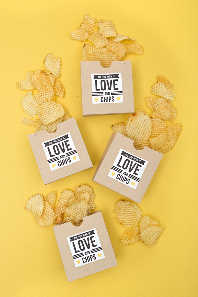 All you need is love and chips... such a cute DIY late night wedding snack idea!