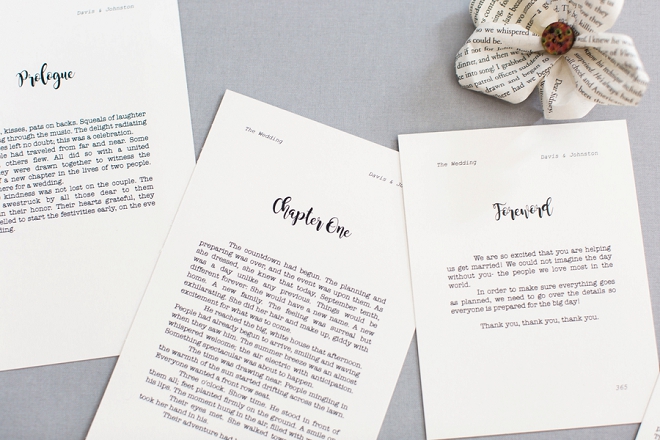 OMG! We are in LOVE with this couple's darling book style invitations!