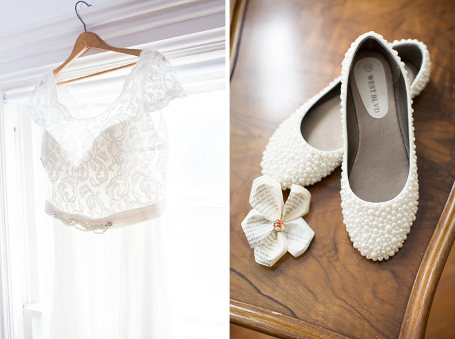 Check out this Bride's DIY'd wedding shoes! She added the pearls herself!!