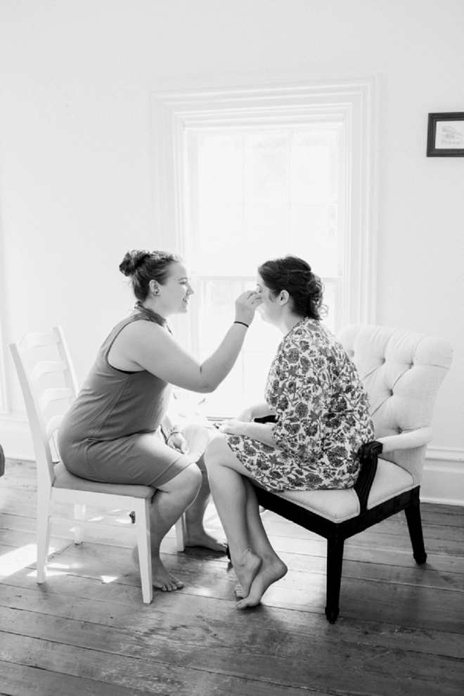 The beautiful Bride getting ready before the ceremony!