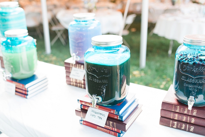We're crushing on this darling couple and their handmade backyard wedding filled with fun book details!