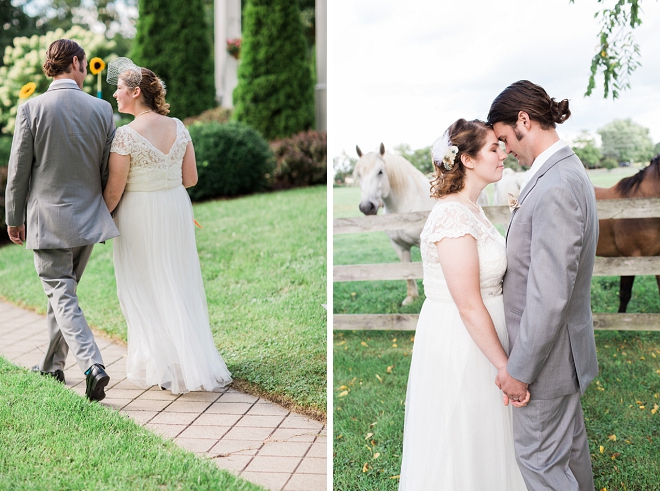 We're crushing on this darling couple and their handmade backyard wedding filled with fun book details!