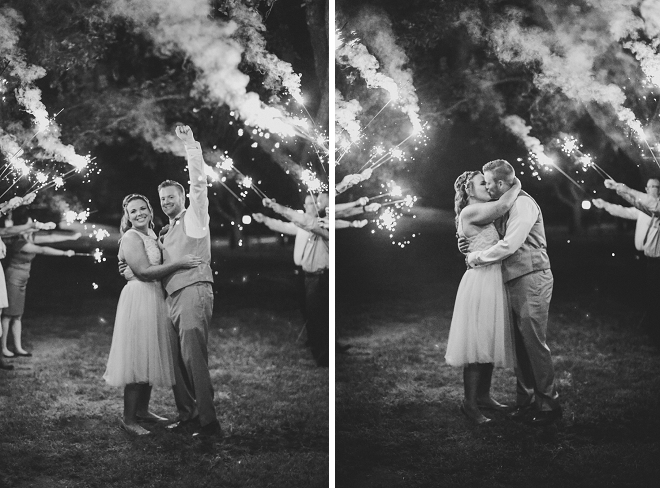 We love this snap of the Mr. and Mrs. and their fun sparkler exit!