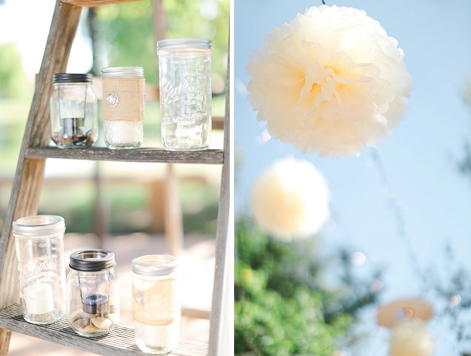 We're loving the rustic details of this couple's backyard wedding!