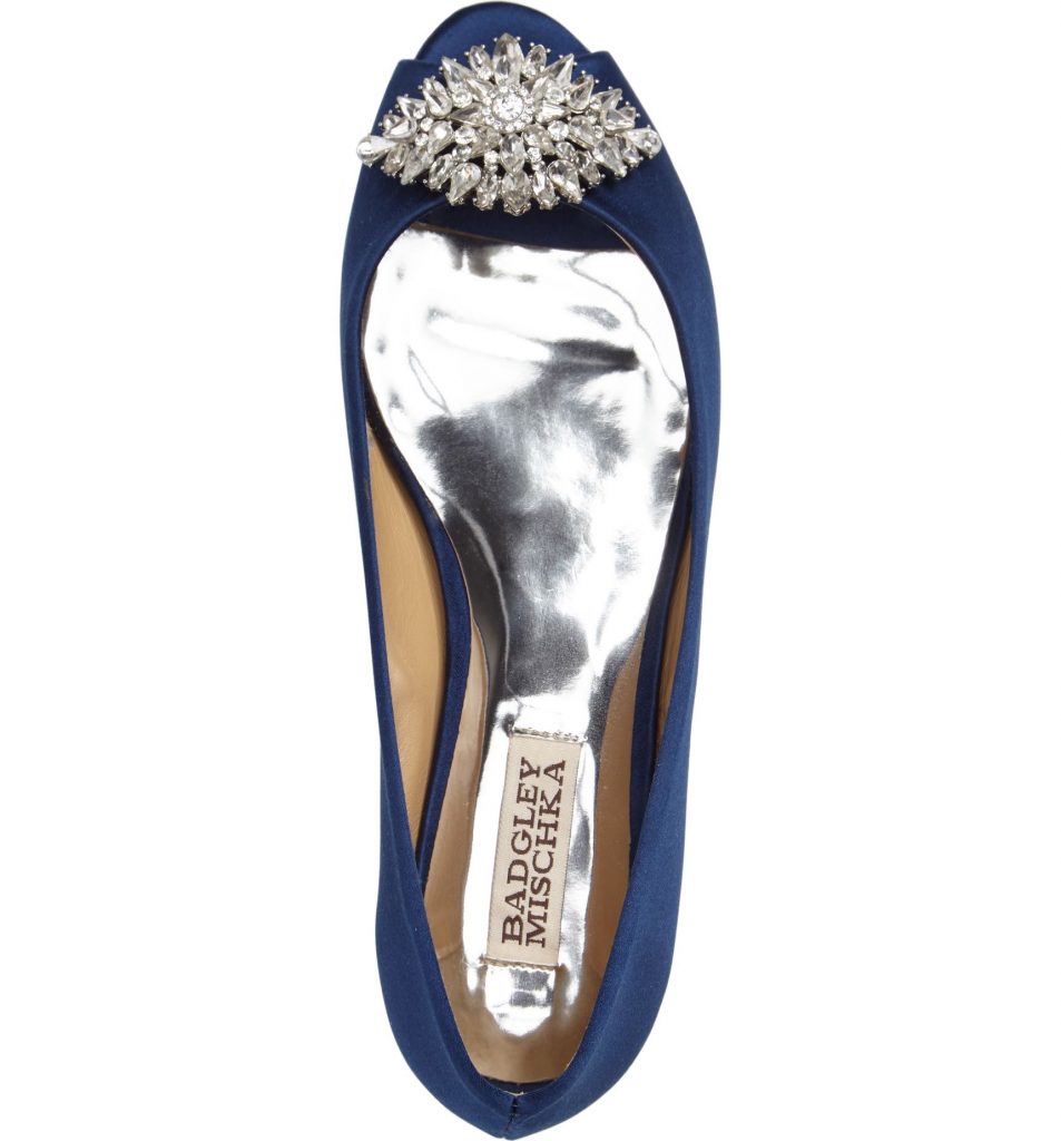 Badgley mischka taft store peep toe flat