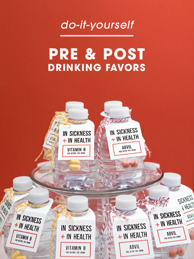 OMG, check out these In Sickness and In Health drinking favors for your wedding!