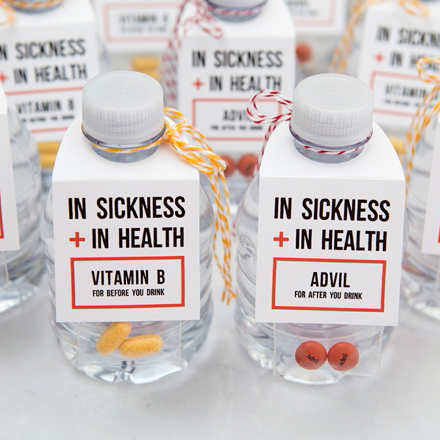 You HAVE To See These In Sickness In Health Drinking Favors 