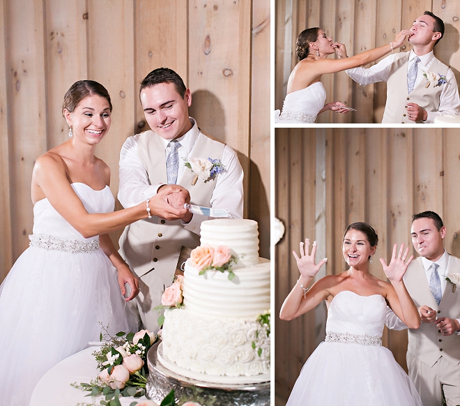 Cutting the cake as Mr. and Mrs!