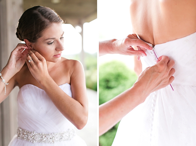 Cute snap of this beautiful Bride getting ready for the ceremony!