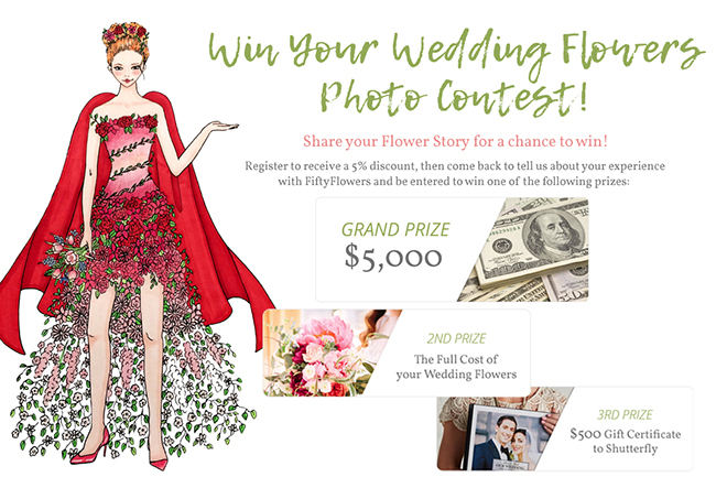 Win your wedding flowers with Fifty Flowers!